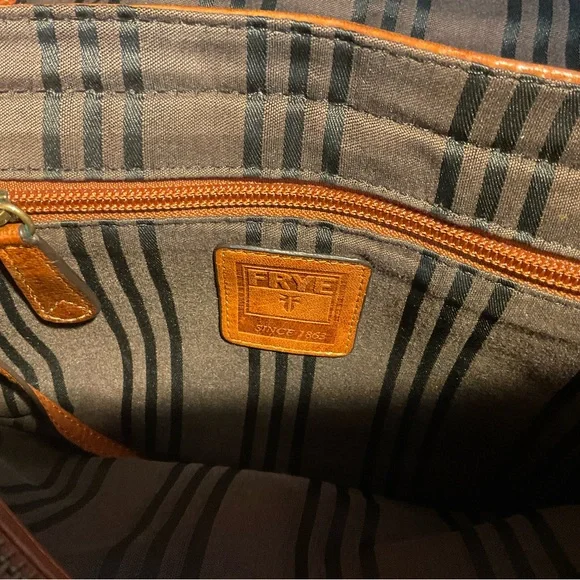 Frye Rich Brown Leather Messenger / Satchel Bag - Picture 8 of 8